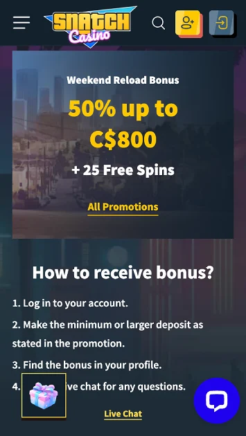 snatch casino weekend bonus