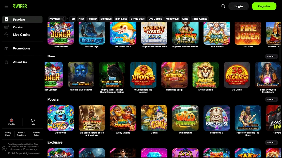 swiper casino games